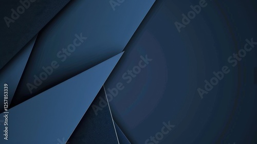 Minimalist Blue background with sharp angles and triangles. Banner template with white space in the center for text. Perfect for sleek advertisements, modern websites, and digital projects.