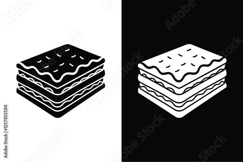 Lasagna icon vector on White Background ,Vector Art Illustration on white background.