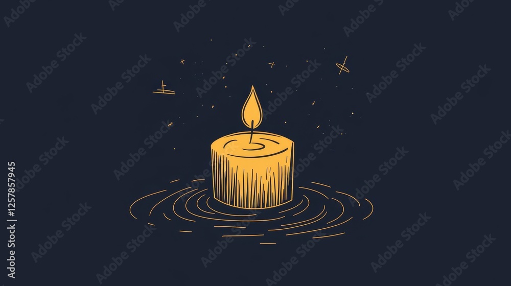 Fototapeta premium Floating Candle: A Symbol of Peace and Warmth