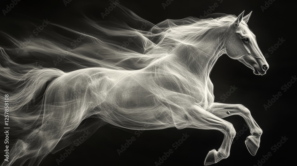 Naklejka premium Abstract Horse in Motion - A Stunning Artistic Masterpiece
