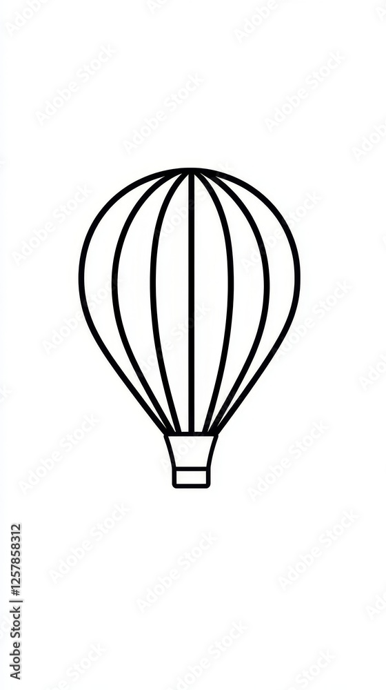 Obraz premium Hot Air Balloon Line Art Illustration