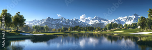 Lake and mountain scenery
