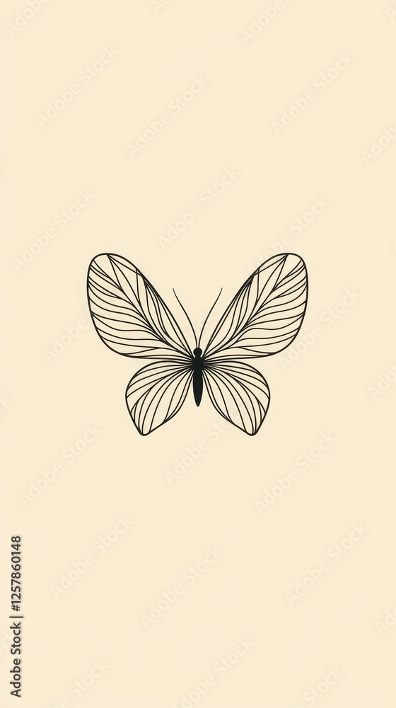 custom made wallpaper toronto digitalDelicate Butterfly Line Art Design