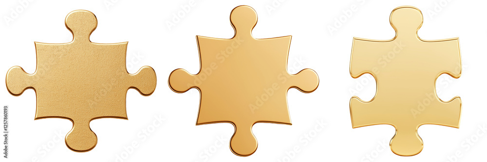 Gold Puzzle Pieces On Transparent Background Gold Puzzle Pieces On Transparent Background