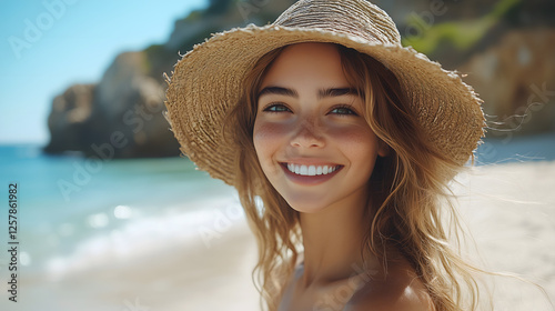 Woman Enjoying Tropical Beach