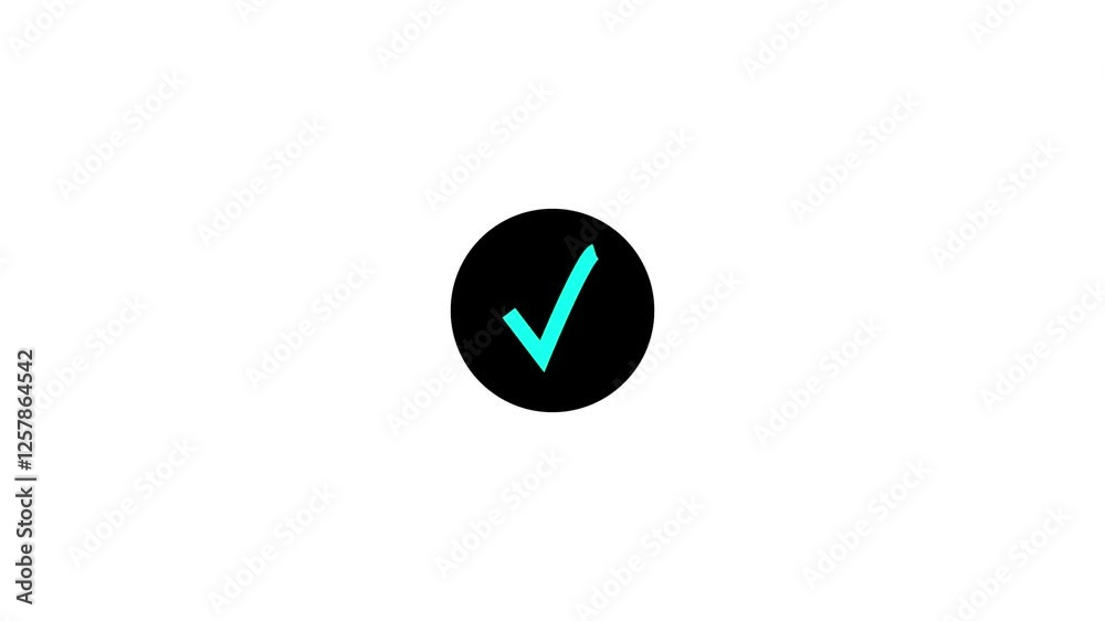 check mark icon animation on white background. check mark icon animation on white background.
