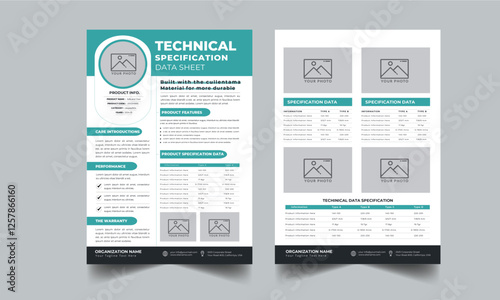 Technical Data Sheet layout template With 2 Style design layout photo