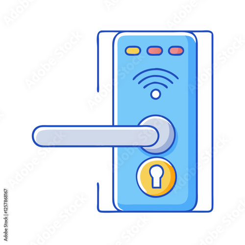 smart door lock icon, smart door lock vector illustration-simple illustration of smart door lock, perfect for smart door lock logos and icons