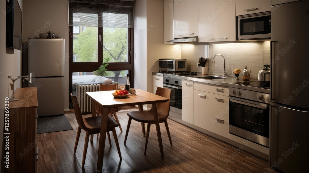 Fototapeta premium functional apartment kitchen