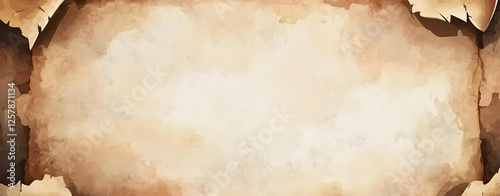 Wallpaper Mural Aged Parchment Paper Background Texture with Torn Edges and Watercolor Stains Torontodigital.ca