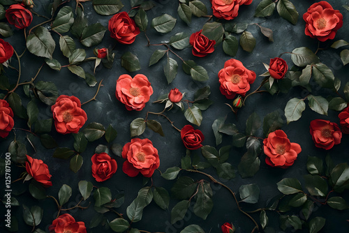 red roses on black background