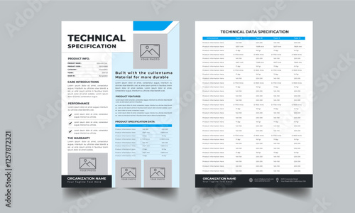 Technical Data Sheet layout template With 2 Style design layout