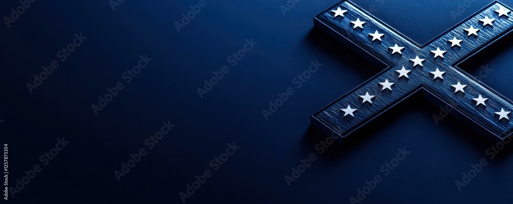 Obraz premium Flag Depiction with Stars on Dark Blue Background Design
