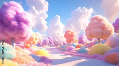 A cotton candy fairy tale world