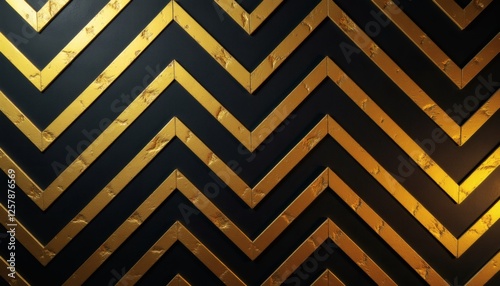 Geometric Gold Chevron Wall Pattern