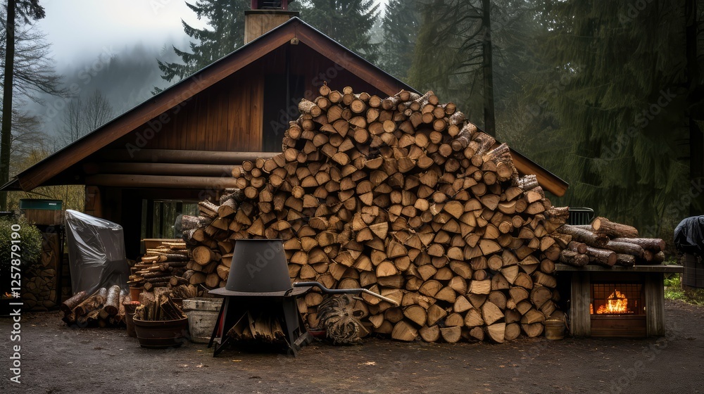 natural wood stack