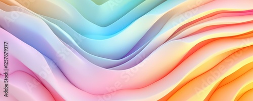 Flowing Pastel Layers Abstract Art Design with Soft Gradient Colors and Wave Patterns Artistic Render photo