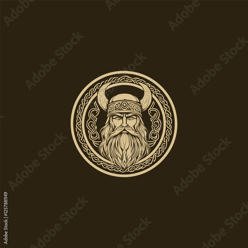 Viking design vector template logo t-shirt illustration