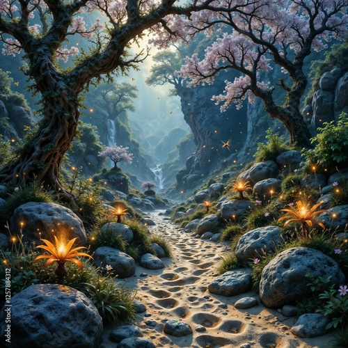 Wallpaper Mural Path in Ethereal Style in Natural Colors for Mystical Journey Torontodigital.ca