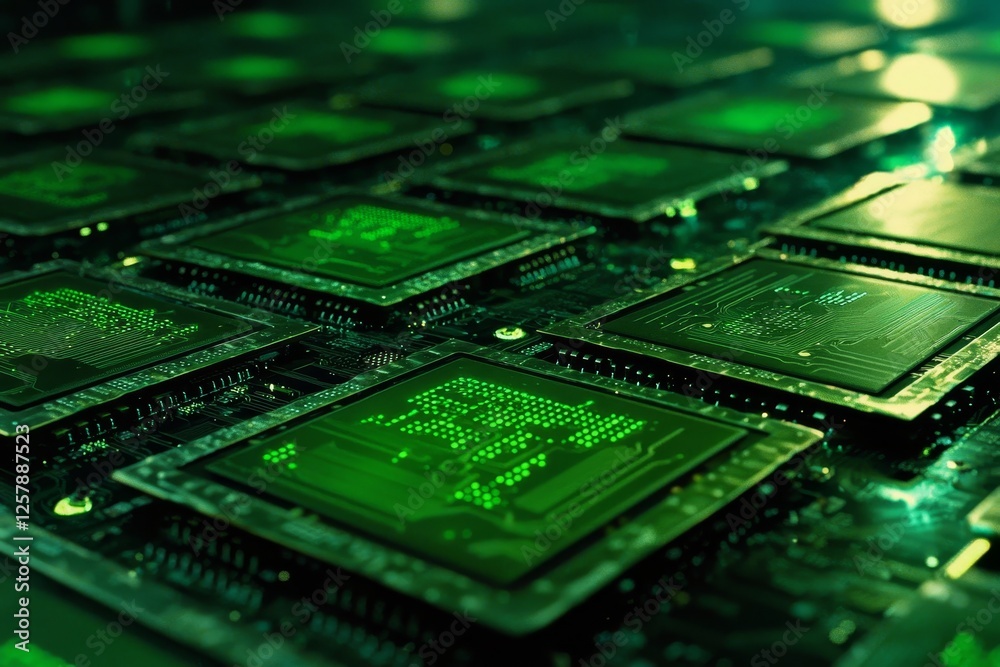 Electronic circuit boards featuring displays, microchips, and processors, alongside numerous meter parts Electronic circuit boards featuring displays, microchips, and processors, alongside numerous meter parts