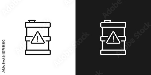 Barrel with radioactive and toxic waste icon.