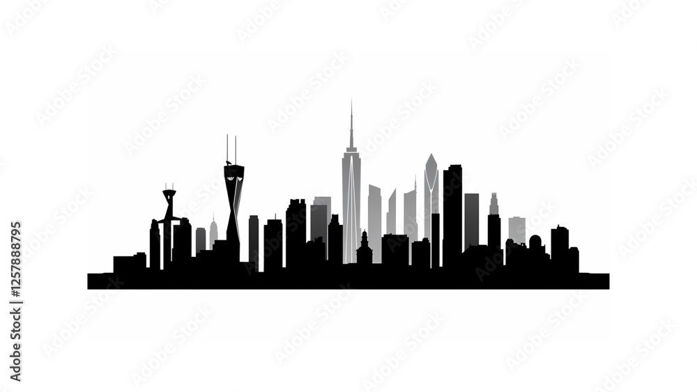 Fototapeta premium city skyline in black