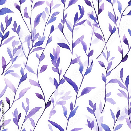 A hand-painted pattern of lavender sprigs swaying in the wind.