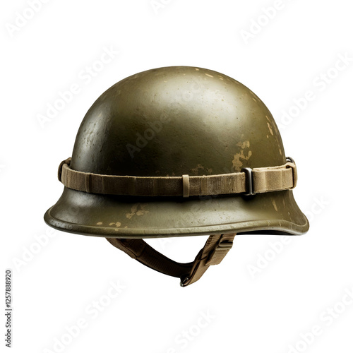 a military helmet on transparent background
