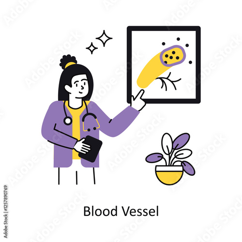 Blood Vessel Concept vector illustration.  isolated on white Background