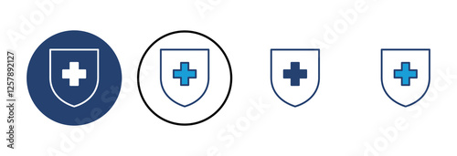 Health insurance icon vector. Insurance health document icon