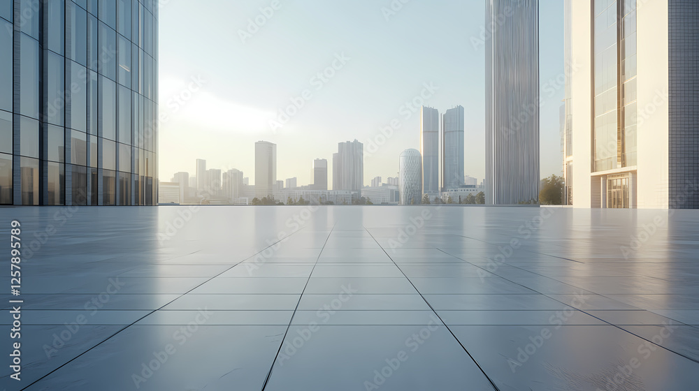 Fototapeta premium Modern city skyline scenery