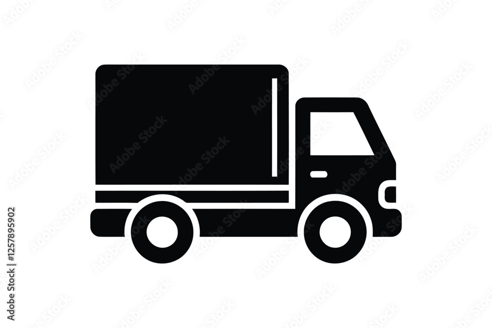 Black delivery truck icon vector.Fast shipping delivery truck flat vector on white background for transportation apps and website. Black delivery truck icon vector.Fast shipping delivery truck flat vector on white background for transportation apps and website.