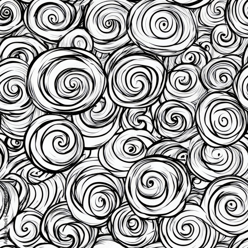A playful and artistic pattern of hand-drawn doodle spirals and circles, some filled with shading, others outlined. The swirls vary in thickness and size, creating a hypnotic yet fun effect that feels A playful and artistic pattern of hand-drawn doodle spirals and circles, some filled with shading, others outlined. The swirls vary in thickness and size, creating a hypnotic yet fun effect that feels
