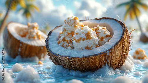 coconut in the water