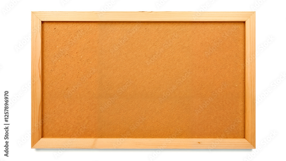 Fototapeta premium Wooden corkboard with a simple frame, perfect for notes, reminders, or decorative purposes. Generative AI