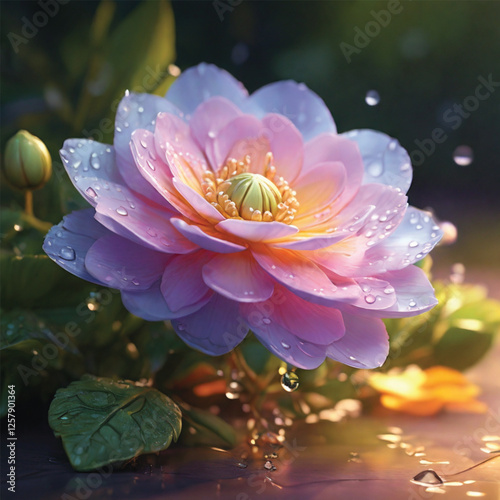 pink water lilies