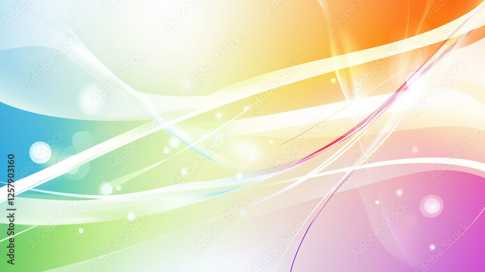 Colorful Abstract Light Waves with Rainbow Gradient Colorful Abstract Light Waves with Rainbow Gradient