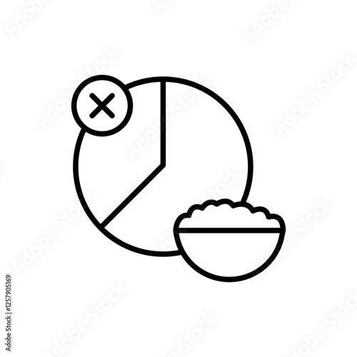 Fasting outline icons, minimalist vector illustration ,simple transparent graphic element .Isolated on white background