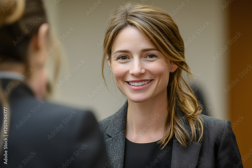 Professional Woman Smiling in Business Suit Professional Woman Smiling in Business Suit