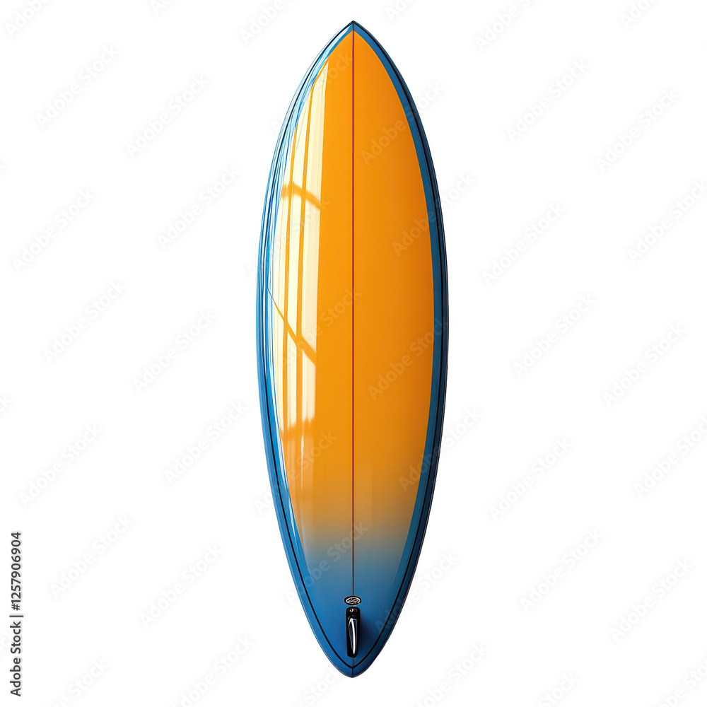 Orange and blue surfboard isolated on transparent background Orange and blue surfboard isolated on transparent background