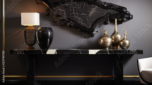 accessorized black marble table