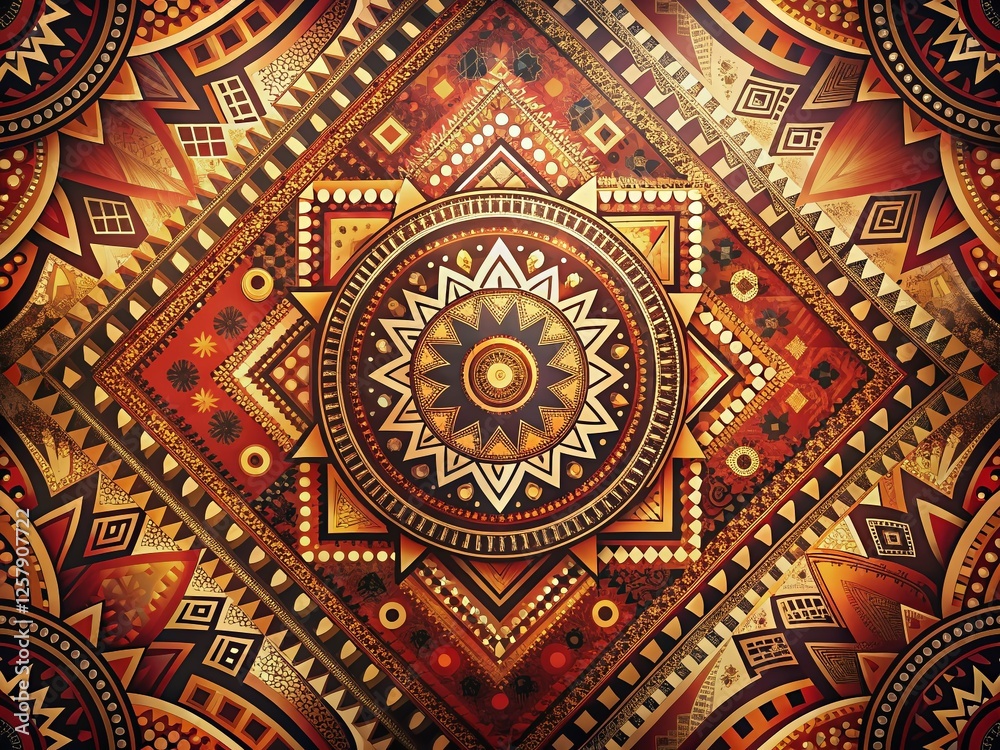 Boho Chic Ethnic Pattern Background with Copy Space - Left Aligned Design Element Boho Chic Ethnic Pattern Background with Copy Space - Left Aligned Design Element
