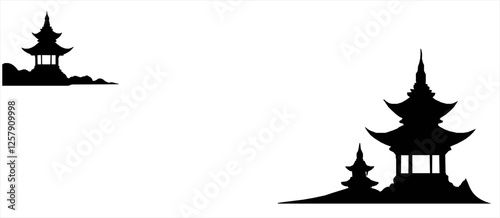 Vesak Day Monochrome Silhouette – Buddha Meditation on Lotus