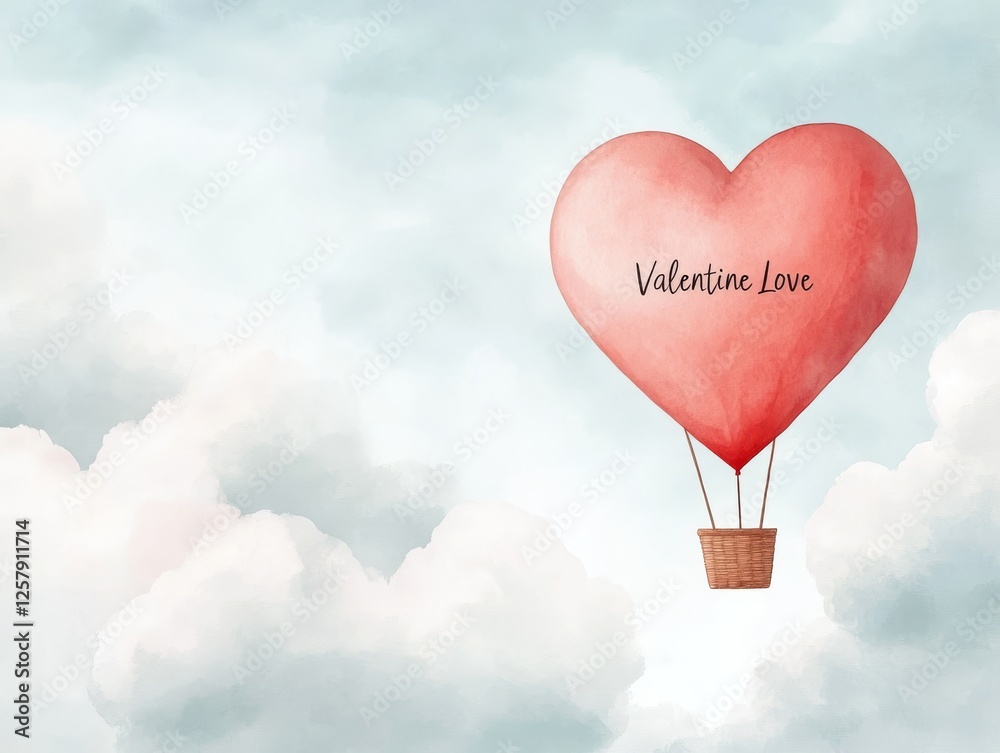 Fototapeta premium Heart-Shaped Hot Air Balloon with 