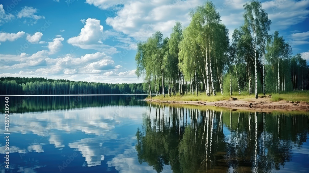 mirror birch tree landscape mirror birch tree landscape