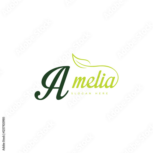 Boutique business brand amelia modern logo design vector