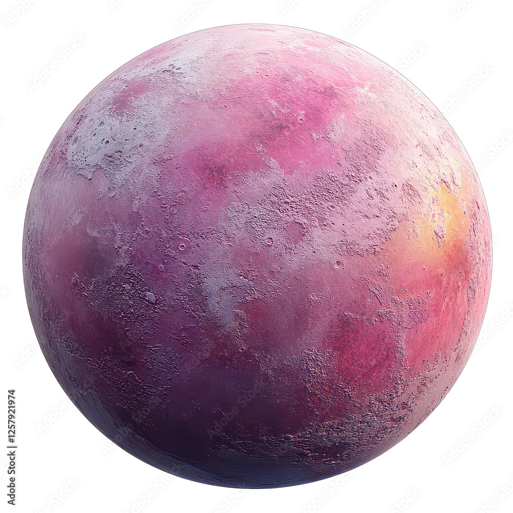 Fototapeta premium Pink planet isolated on transparent background