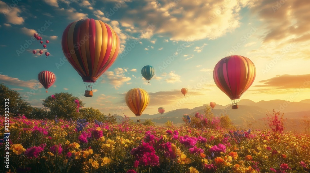 Fototapeta premium beautiful hot air balloon