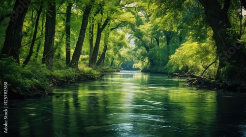 deep river water background