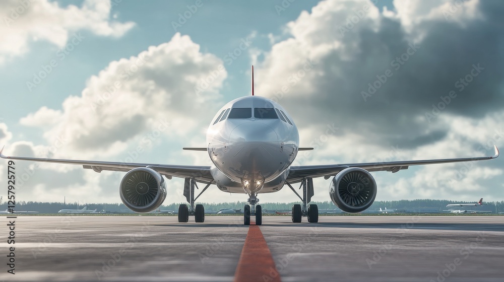 Obraz premium Safety check for aircraft maintenance system ensuring safe flight operations and part replacements. Concept Aircraft maintenance system, Safety check, Part replacements, Flight operations